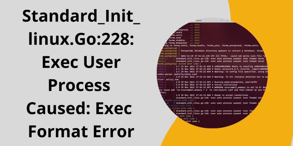 Standard_Init_linux.Go:228: Exec User Process Caused: Exec Format Error